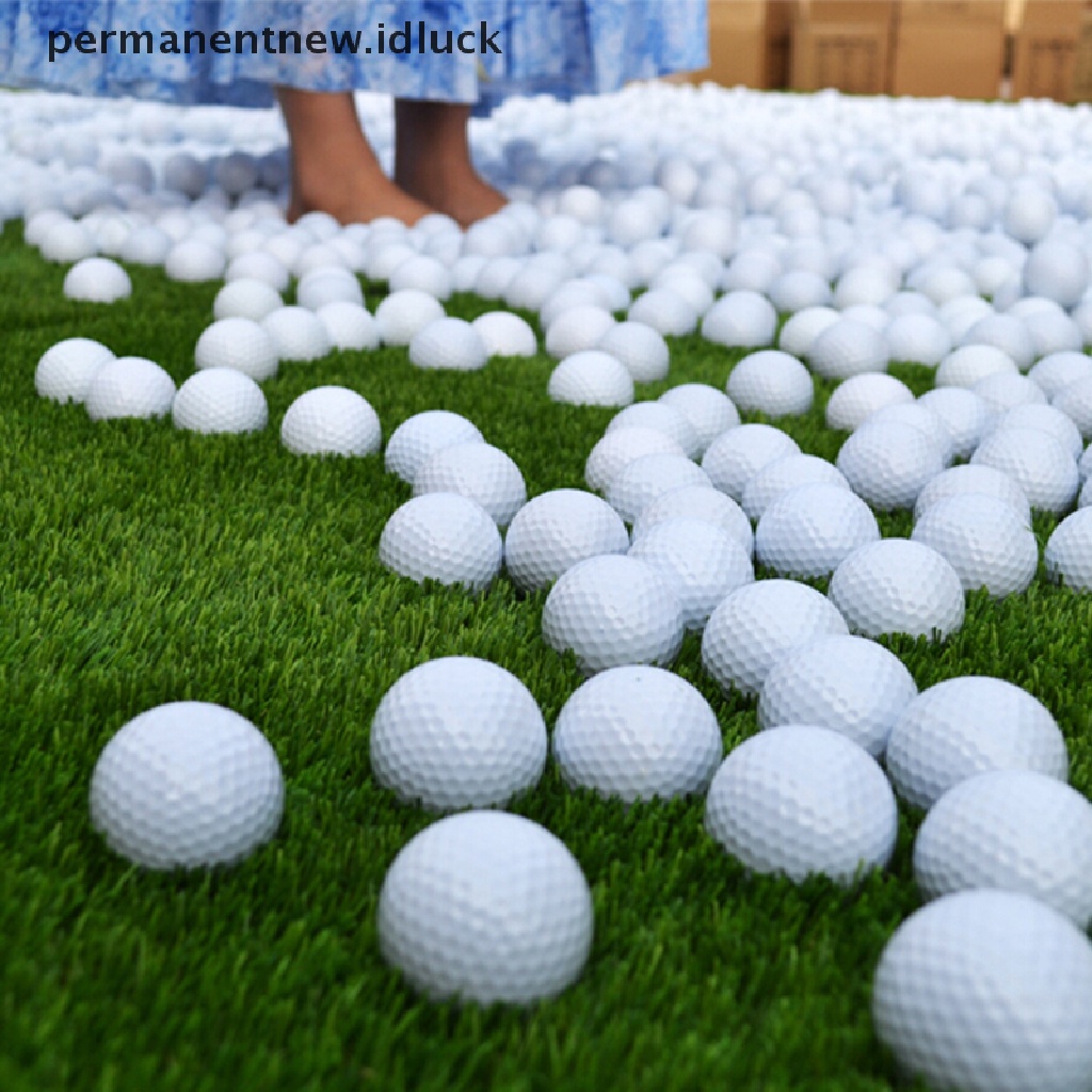 10 Pcs Bola Golf Bahan PU Foam Warna Putih Untuk Latihan Indoor Outdoor