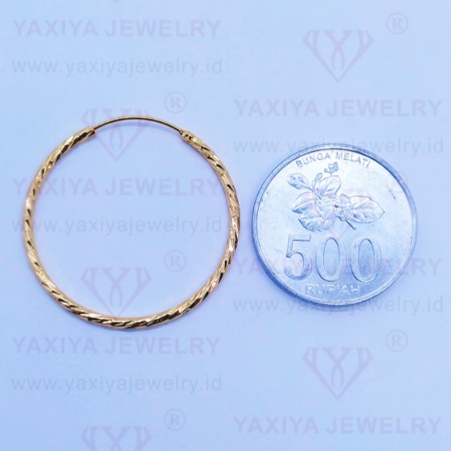 Anting Bulat Gipsy-Set Perhiasan Xuping- Perhiasan lapis emas 22k