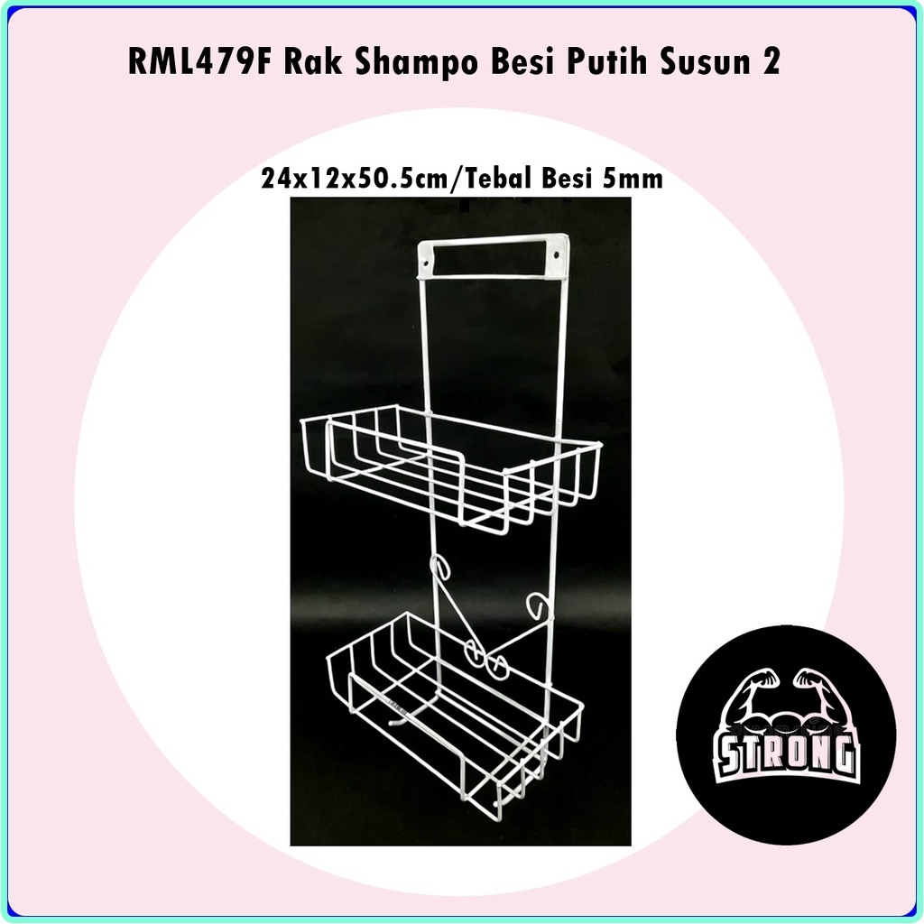 RML479F Rak Shampo Besi Putih Susun 2