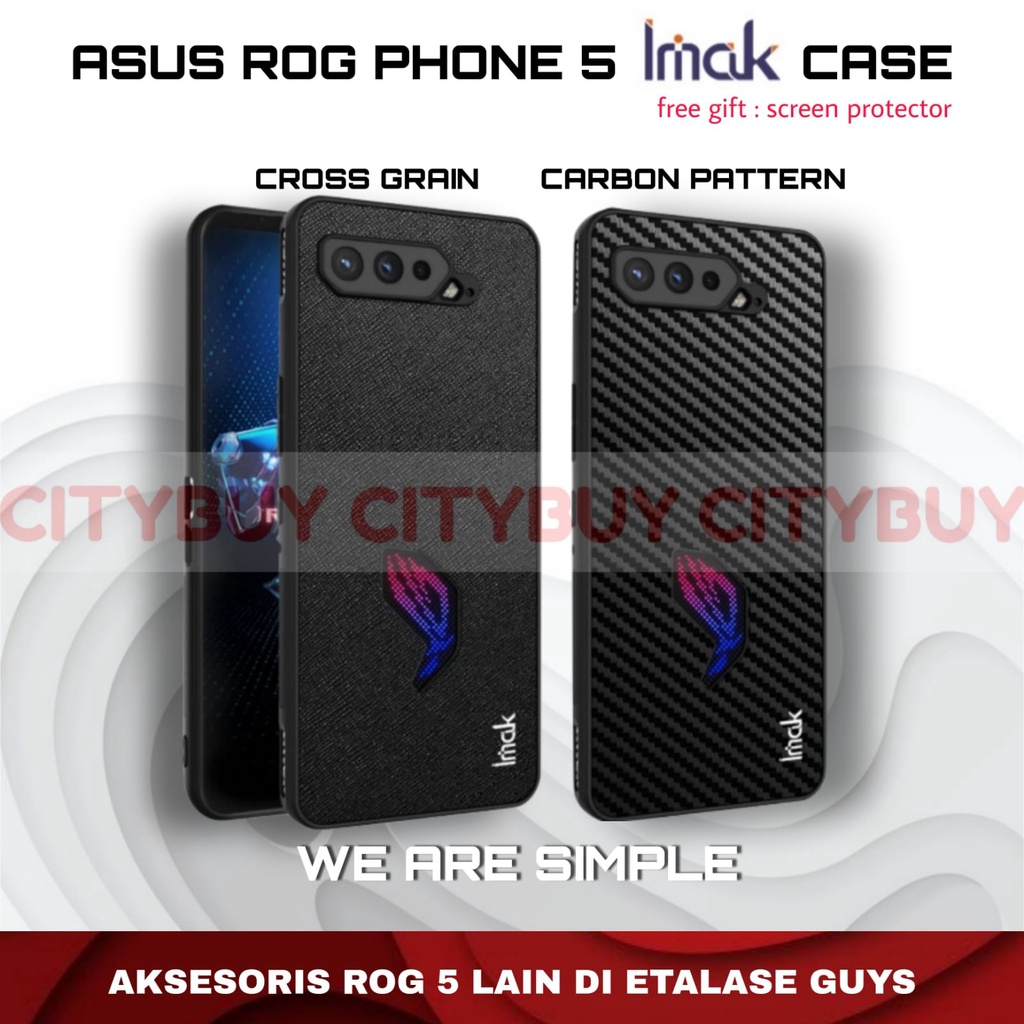 IMAK CARBON PU CASE ASUS ROGPHONE 5 / ROG 5 - asus rog phone 5 case