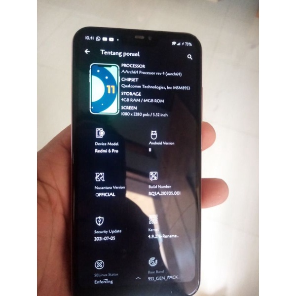 REDMI 6 PRO MINUS TS RETAK