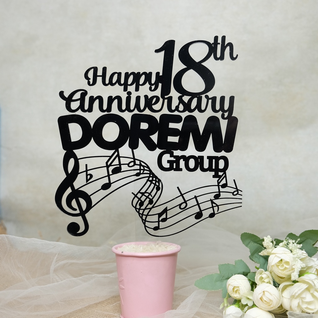 Cake Topper Happy Birthday Tema Alat Musik