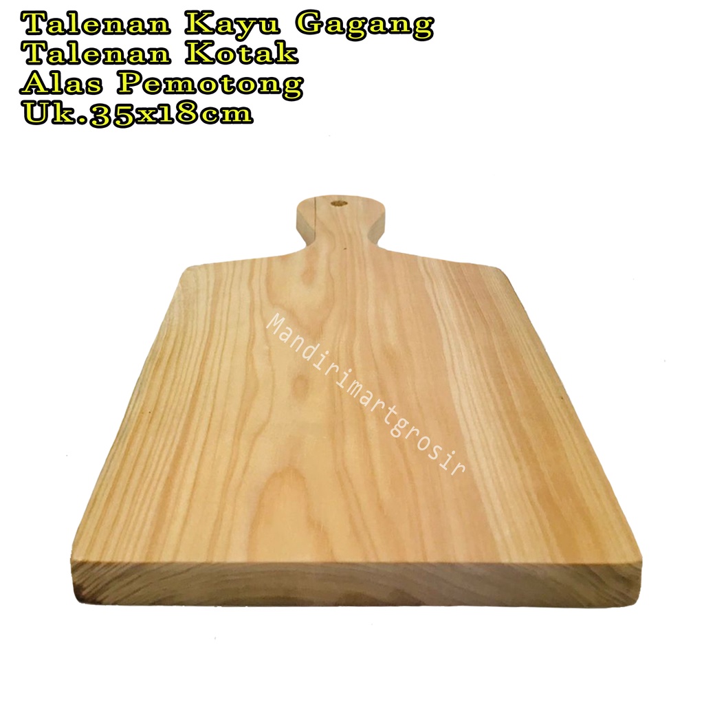 Talenan Kotak *Talenan Kayu Gagang * Alas Pemotong * Uk.35x18cm