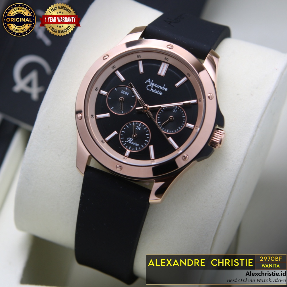 New 2022 Jam Alexandre Christie Wanita AC 2970BF Original Cantik Mewah Elegan