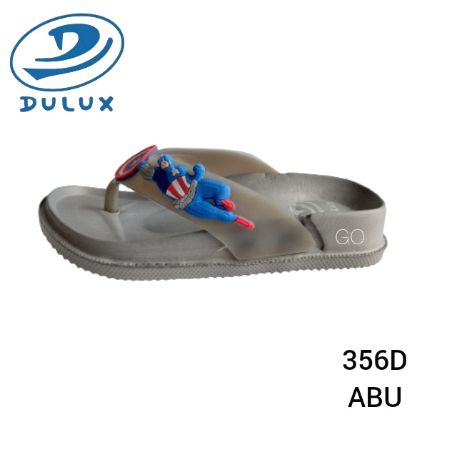 gof DULUX 356C C.A Sandal Japit Anak Cowok Karakter Kapten Amerika Bahan Karet Keren Ukuran 30-35