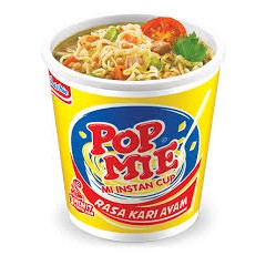 POP MIE Varian Kuah ( Rasa Ayam, Baso, Kari, Soto, Ayam Bawang, Pedes Dower ) Uk 75gr