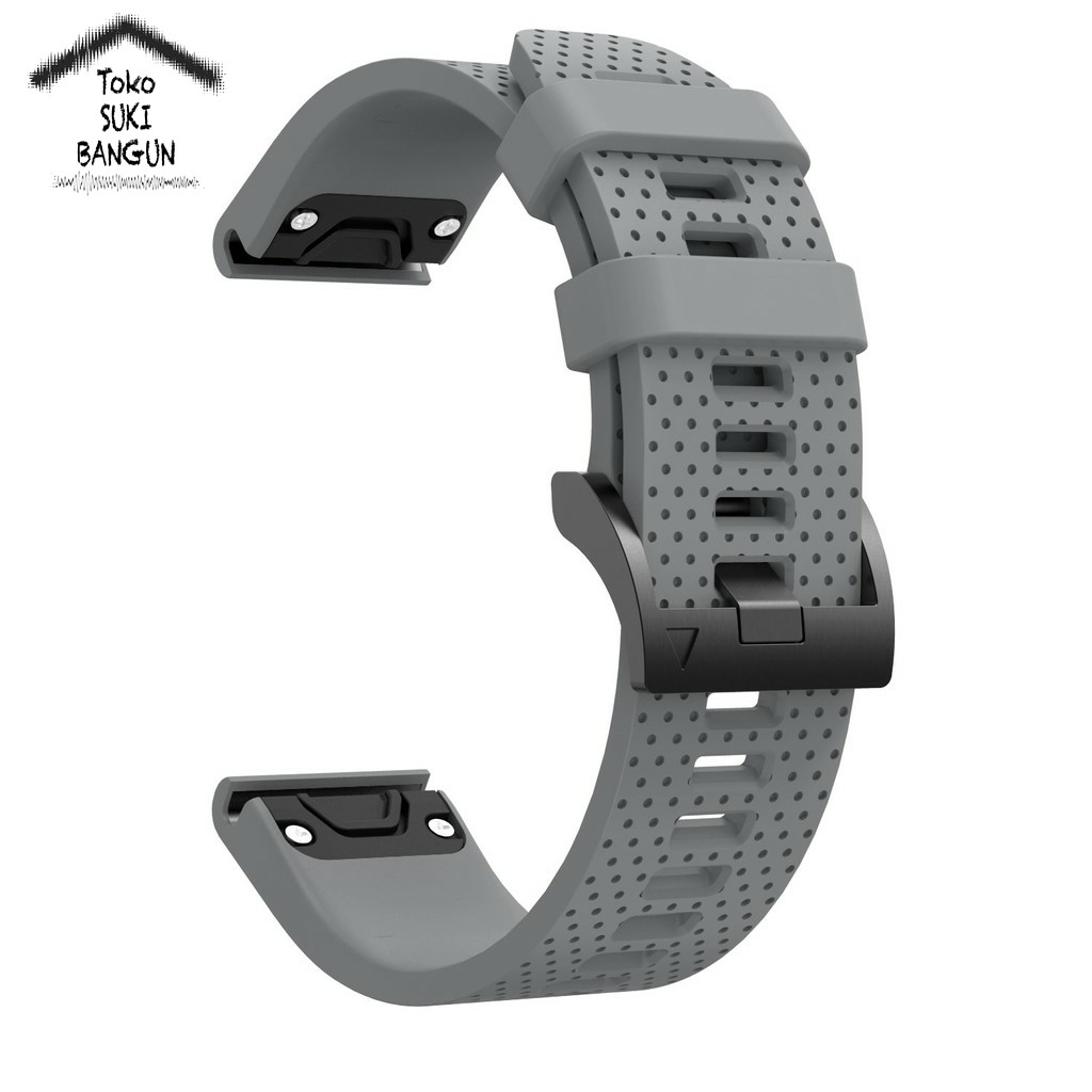 TALI JAM Garmin Fenix 7s 6s 5s Plus Pro Sapphire 20mm QUICK FIT Rubber BLACK Buckle Watch Strap