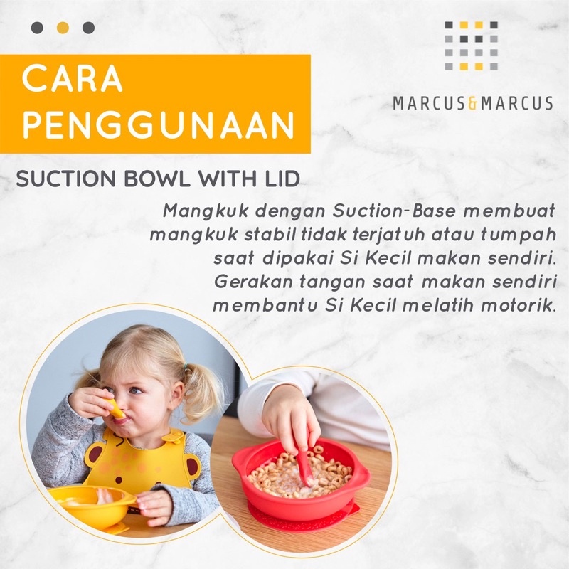 MARCUS &amp; MARCUS SILICONE SUCTION BOWL WITH LID