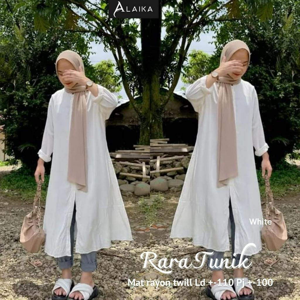 Rara Tunik Atasan Fashion Muslim Wanita Muslim Rayon Twill Original Produk By Alaika