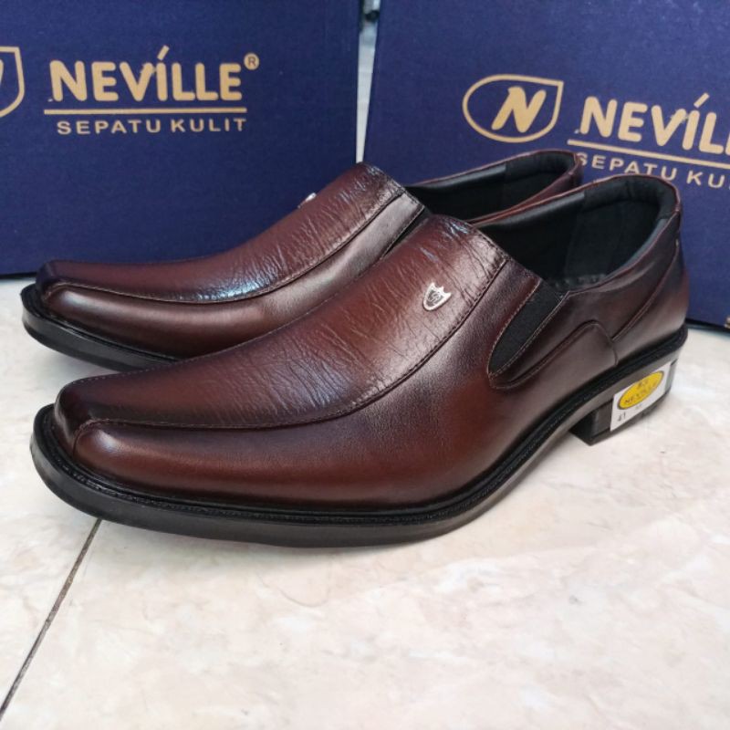 Neville Sepatu Pantofel Pria Bahan Kulit Asli Elegan Formal Kantoran Kode NV11