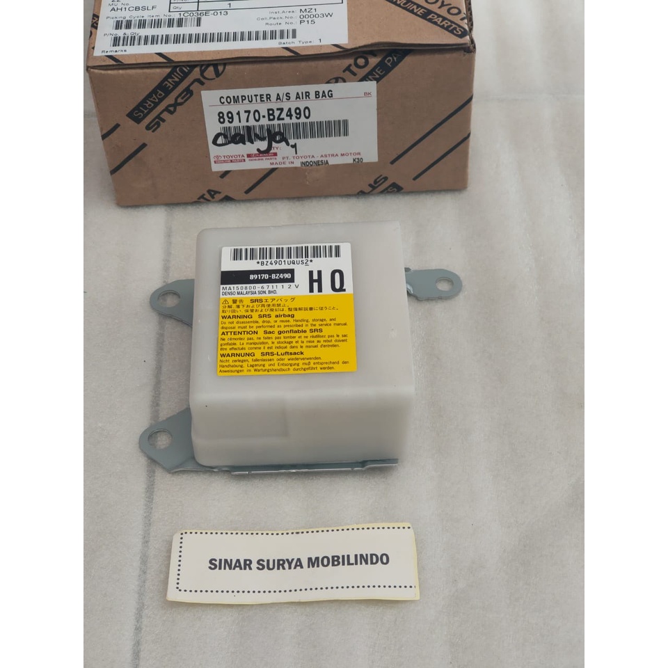 [ COD ] Modul AirBag Computer Komputer Ecu Air Bag Calya Sigra 89170 Bz490 ORIGINAL