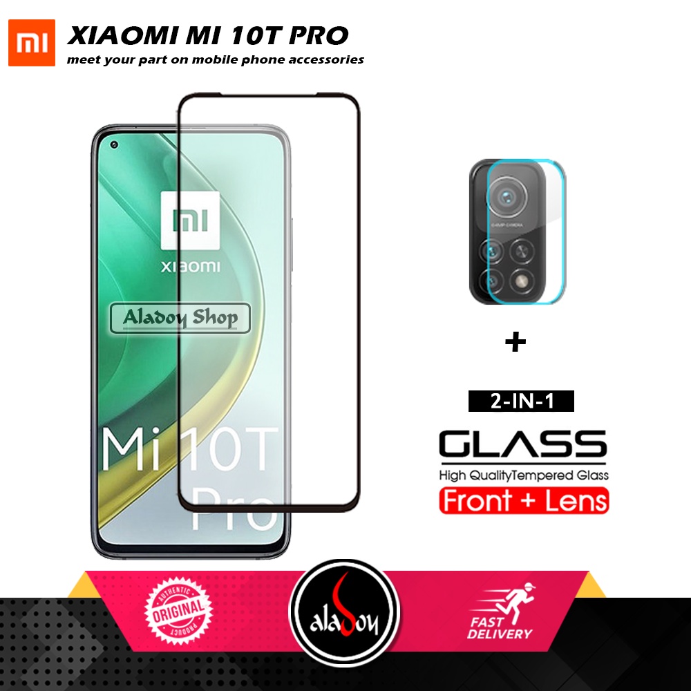 PAKET 2 IN 1 Tempered Glass Layar Xiaomi Mi 10T Pro Free Tempered Glass Camera