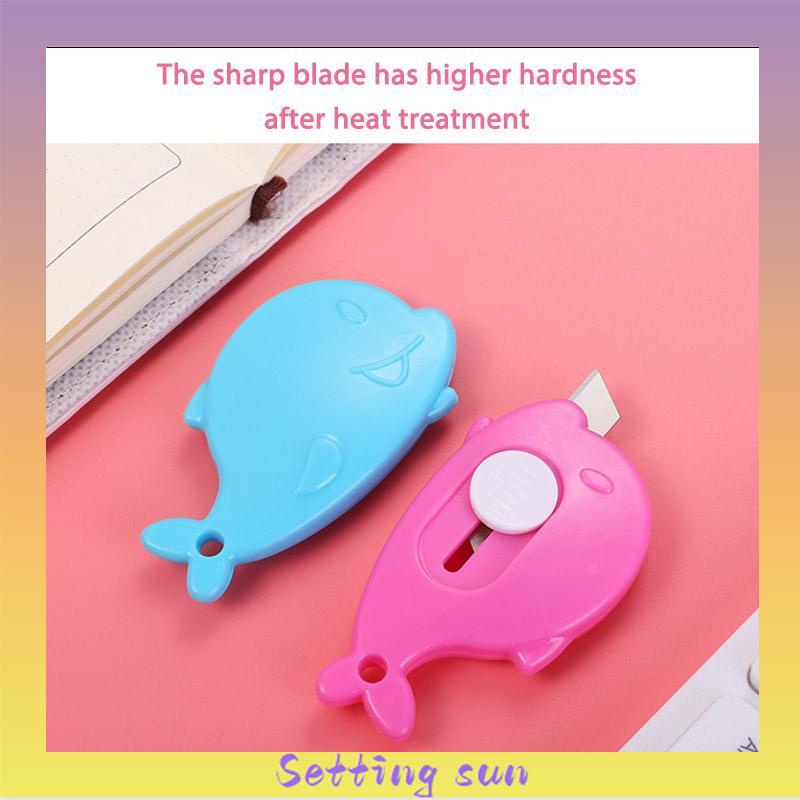 Mini Kartun Pemotong Utilitas Kecil Portabel Pemotong Unboxing Wortel Dolphin Whale Art Paper Cutter TN