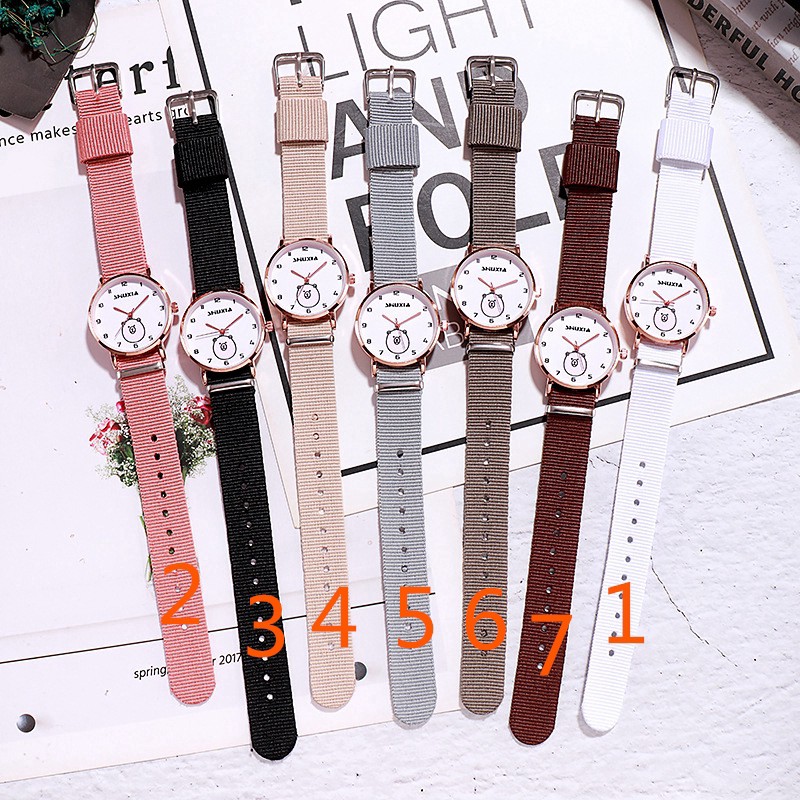 ✅COD Jam Tangan Quartz Retro Simple Bahan Kanvas Gaya Korea-1