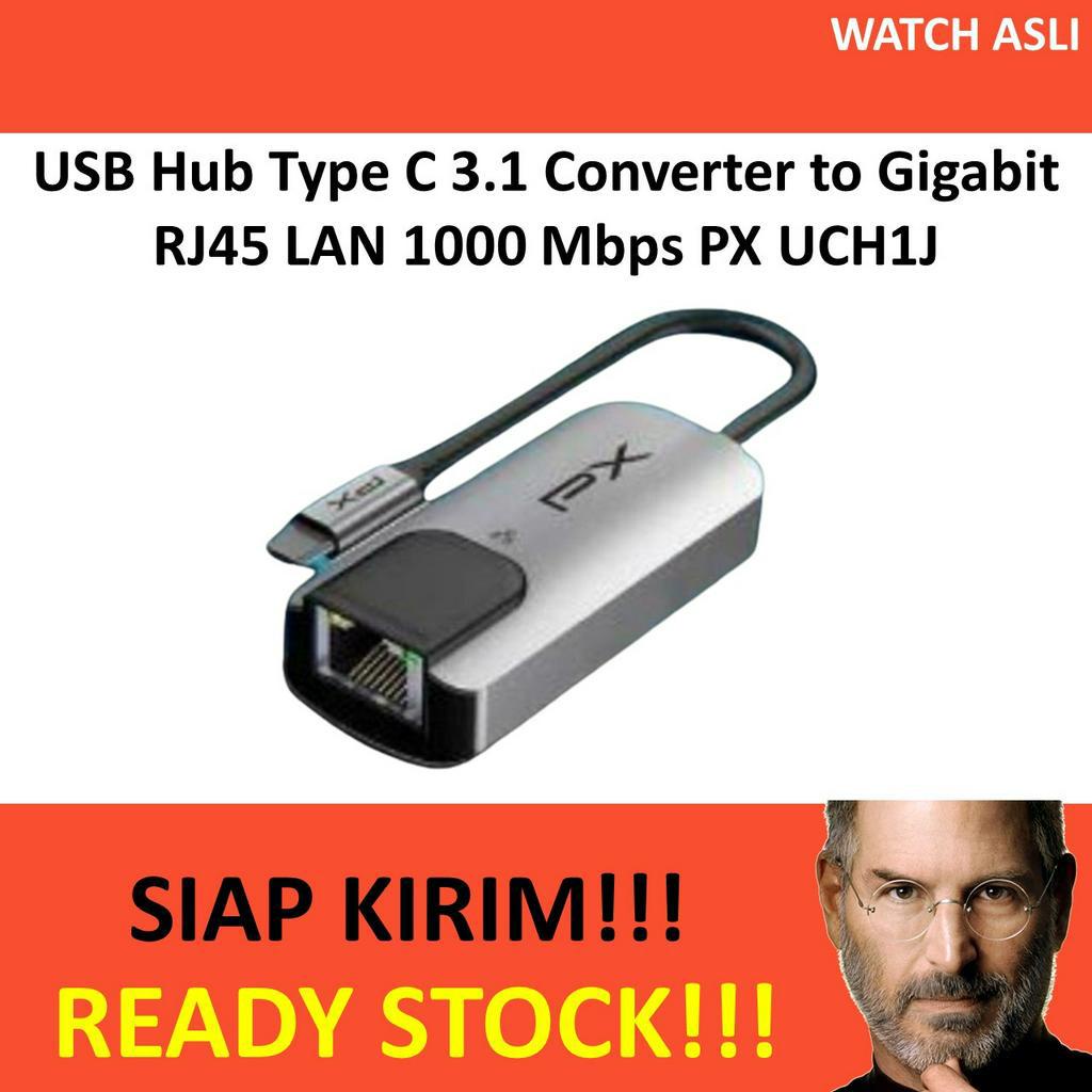 USB Hub Type C 3.1 Converter to Gigabit RJ45 LAN 1000 Mbps PX UCH1J