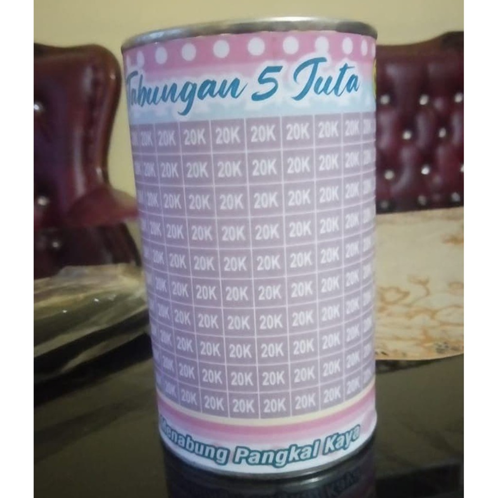 [✅COD] Celengan Tabungan Target Viral Kaleng Buka Tutup Unik Custom Karakter Nabung Anak Murah-5 JUTA (20K)