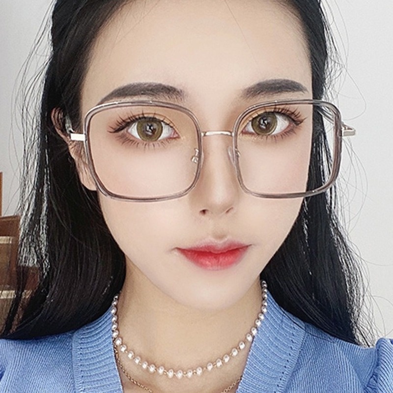 (YUZHU) TERSEDIA &amp; COD Kacamata Gaya Wanita Terbaru Kacamata Anti Radiasi Wanita Komputer Square Eyeglasses