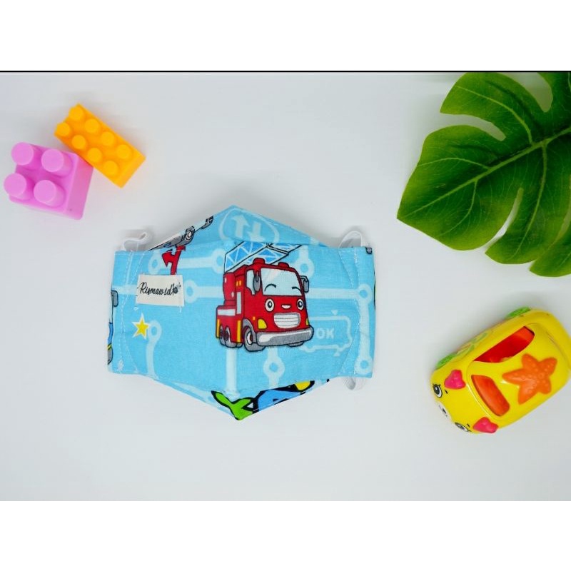 MASKER KAIN 3D ANAK | 3 DIMENSI | EVO | 3 LAPIS MOTIF TAYO