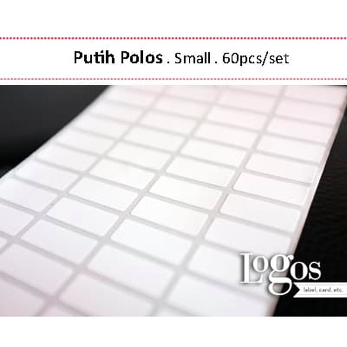 

HNVHH886 Putih Polos Small. Sticker label nama waterproof. cetakan
