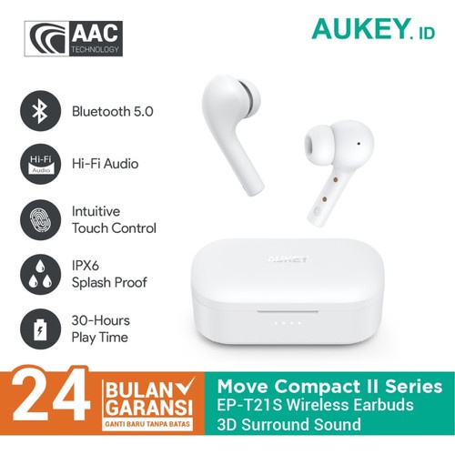 Headset /TWS Bluetooth Aukey EP-T21S Move Compact II 3D Surround Sound