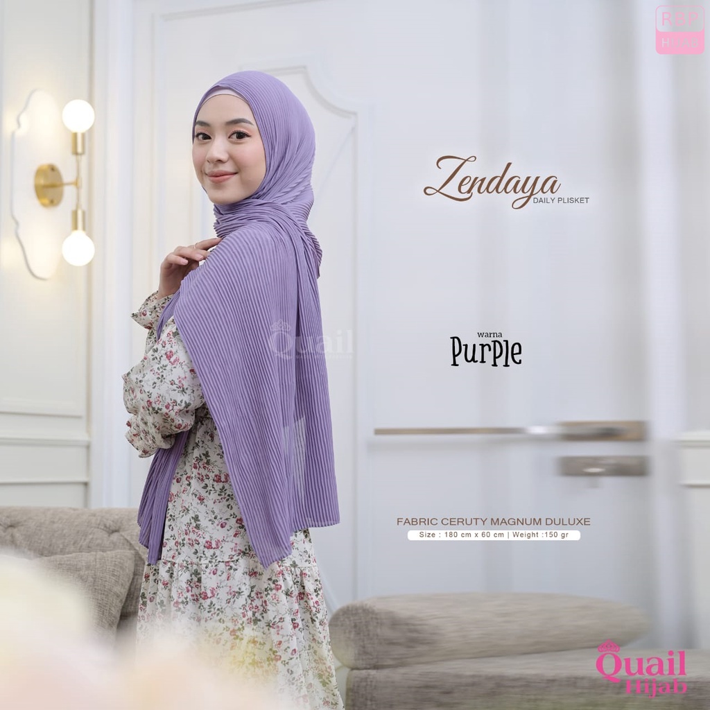 Jilbab Pashmina Zendaya Daily Plisket Quail Hijab 3