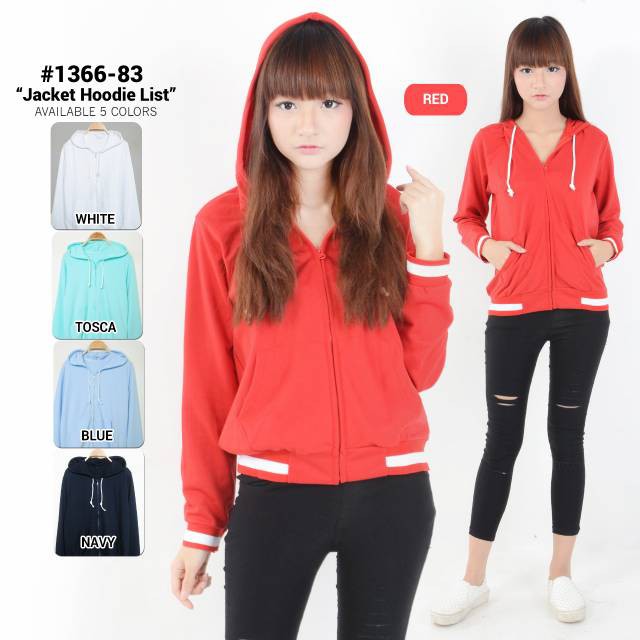 Monellina Fashion Baju Jaket Atasan Hoodie List Murah Wanita/Cewek Kekinian Jaman Now