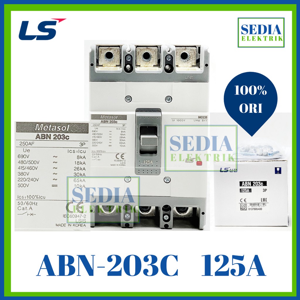 LS MCCB MCB ABN-203C-125A 203C 125A ABN203C 3P