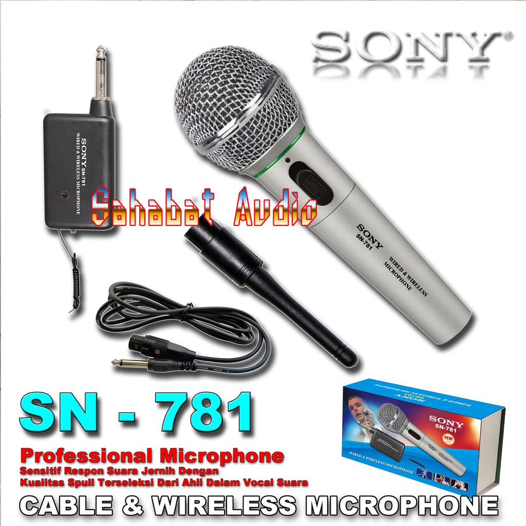 Mic Wireless SN 781 dan Mic Kabel SN - 781 / Micrphone Wireless SN -781 / Microphone Cable SN-781