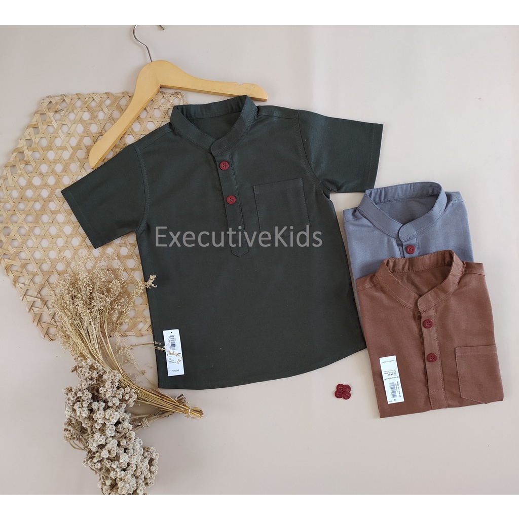 Kemeja Anak Kemeja Koko Anak Mandarin Usia 2-6 Tahun Material Original Linen