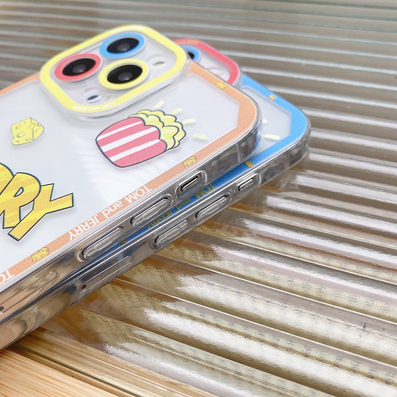 Soft case Transparan Motif Kartun Kucing Dan Tikus Untuk iPhone 11 12 13 Pro MAX X XR XS MAX 7 8 Plus