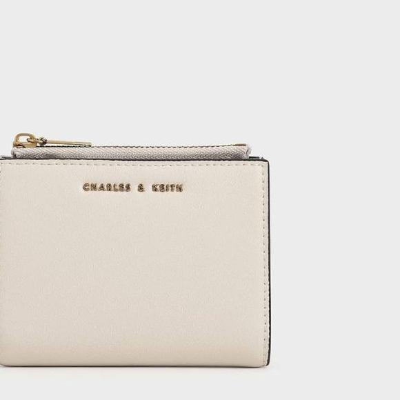 ☁ Dompet / Wallet Wanita Import Kekinian Bahan Kulit Top Zip Black / Ivory / Chocholate Tahan Lama K