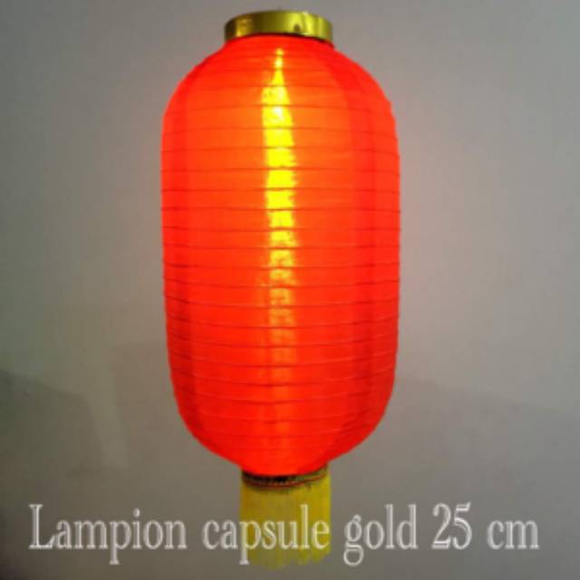 LAMPION LONJONG MERAH POLOS 10 INCH 25 CM DEKORASI IMLEK LAMPION KAPSUL HIASAN IMLEK MURAH GROSIR