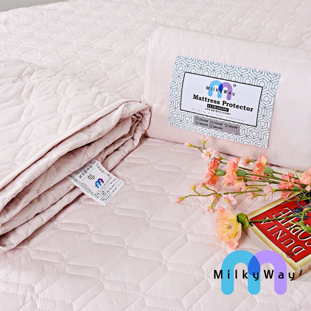 [MilkyWay] Ultrasonic Color Mattress Protector / Pelindung Kasur Warna Ultrasonik │ Size: (100 x 200) ─ (200 x 200) cm