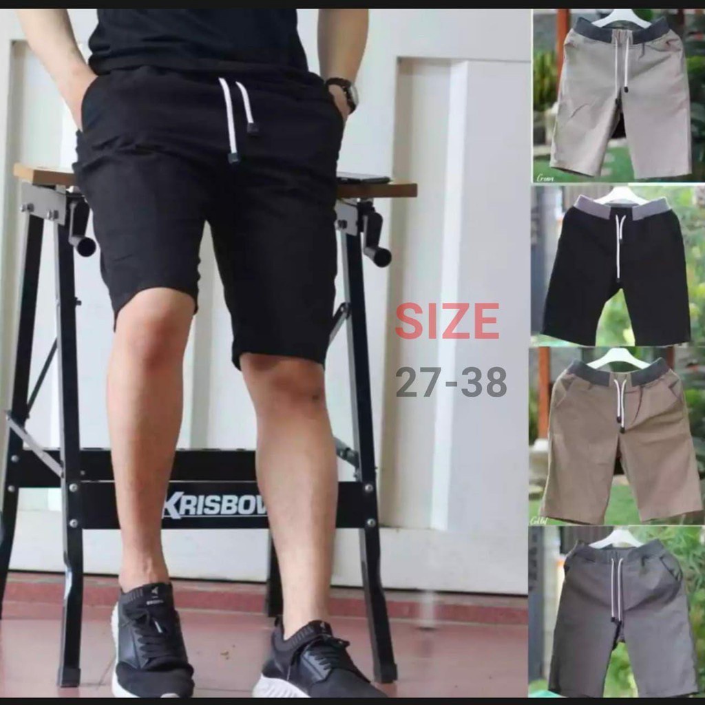 Celana Chino Pendek Pria mick pinggang karet rip katun twill surfing santaI