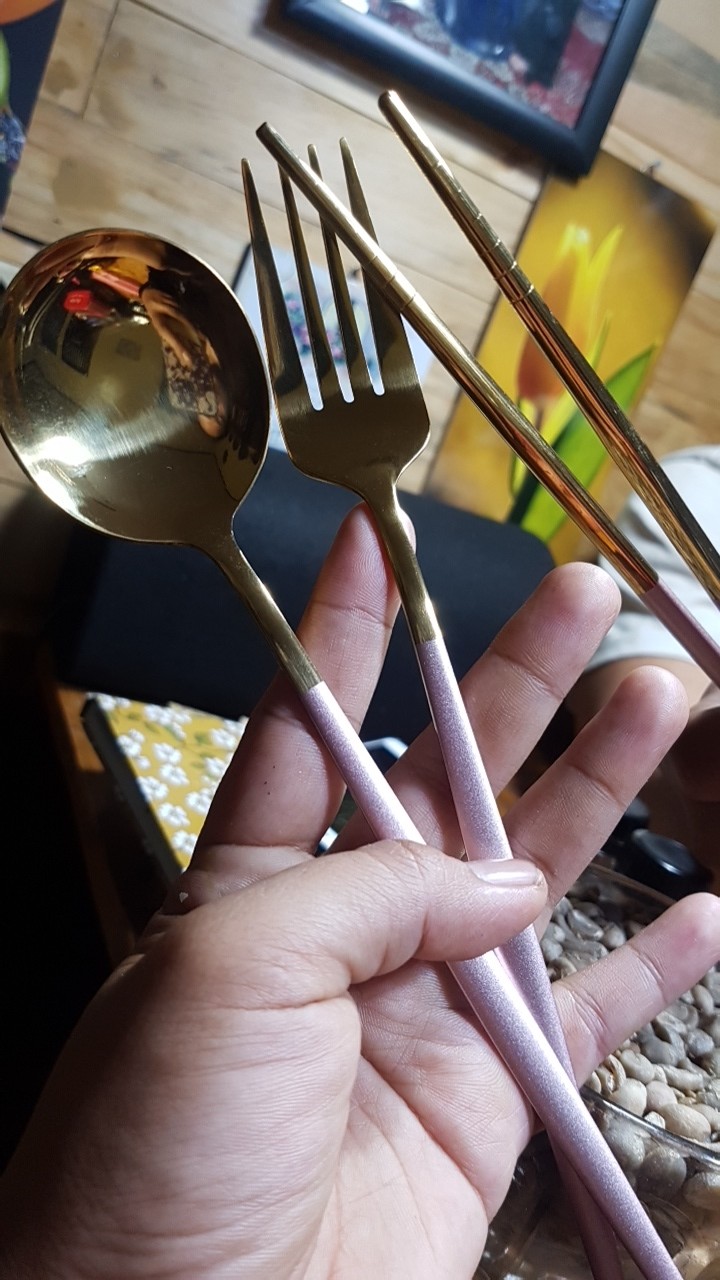 Premium Cutlery Set Korea Sendok Garpu Sumpit Stainless Steel High Quality