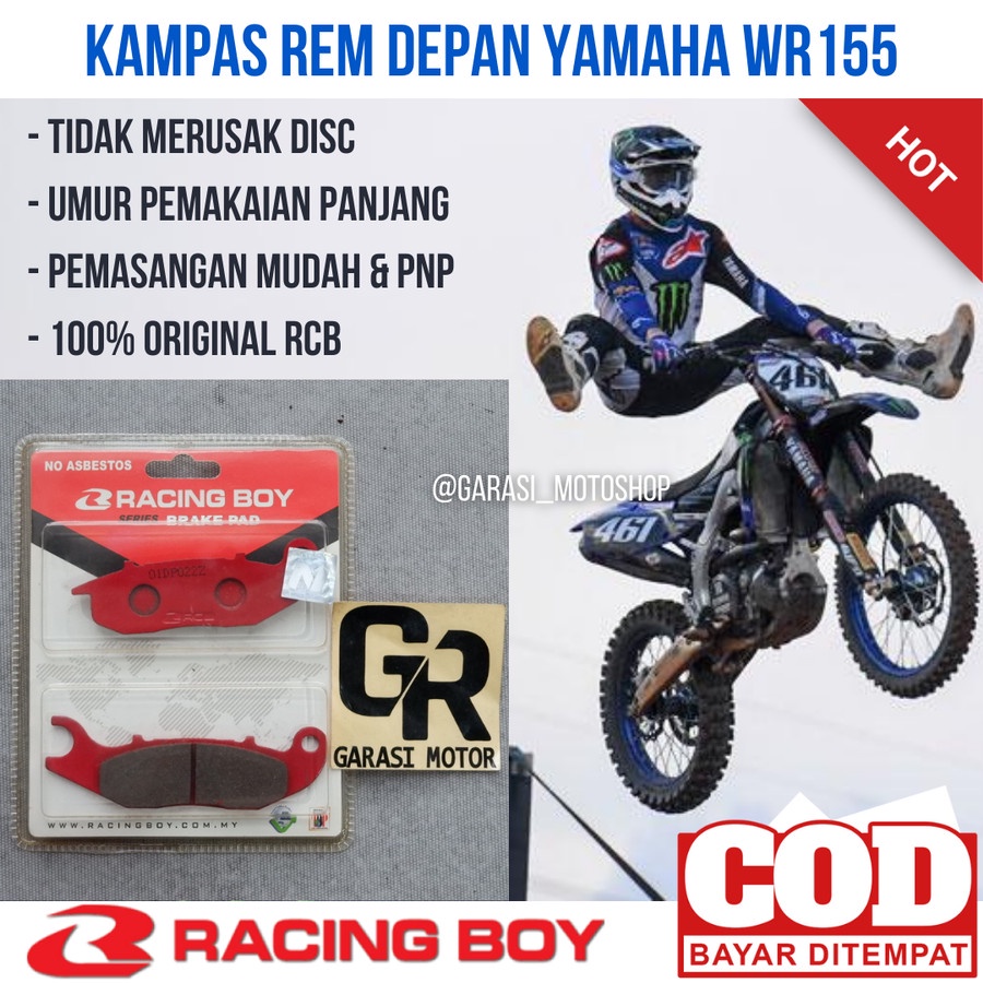 kampas rem depan rcb yamaha wr155 wr 155 racingboy
