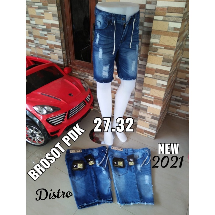 CELANA JEANS PENDEK RIPPED DISTRO/JEANS PENDEK PRIA SOBEK