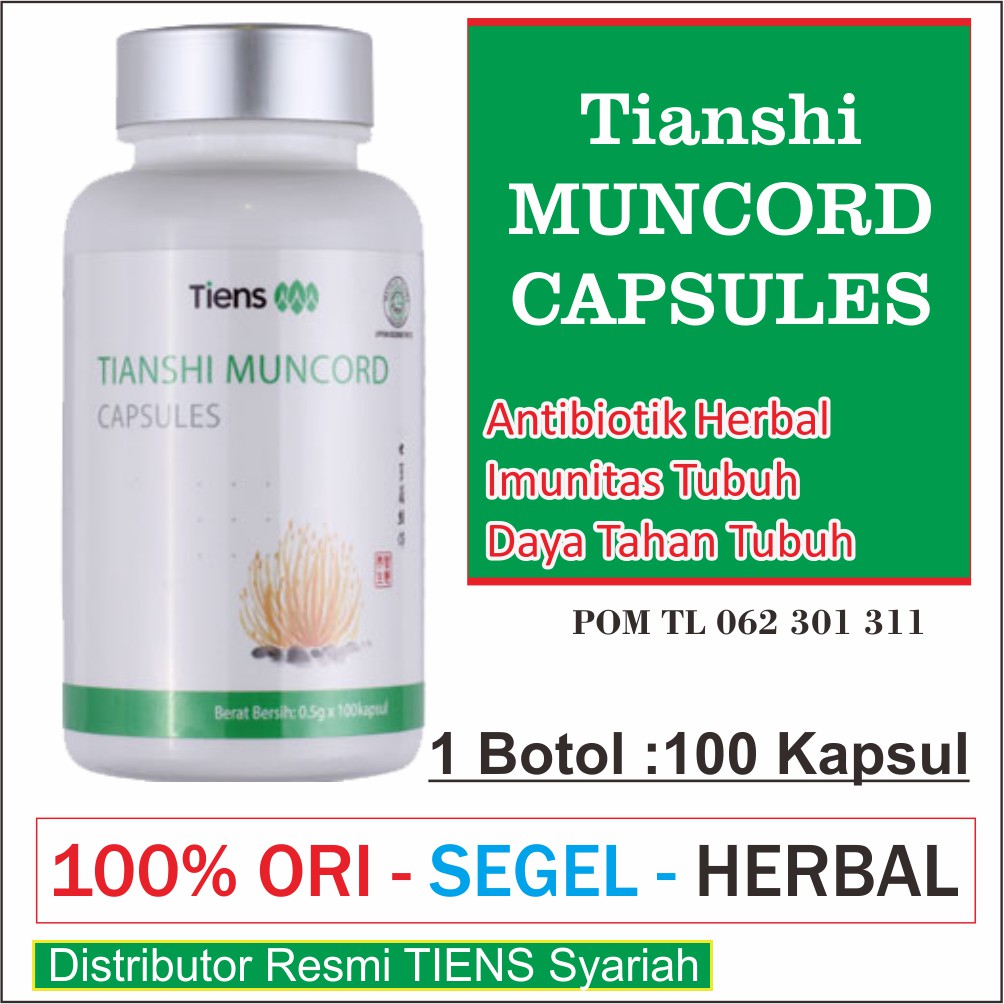 Produk Tiens Cordyceps - Stamina Pria - Daya Tahan Tubuh - Imunitas Tubuh - Tianshi Muncord 100 Kaps