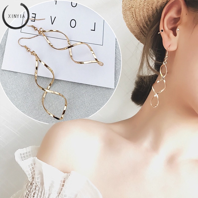 [Bayar Di Tempat] Anting Spiral Desain Minimalis Model Korea LE0453