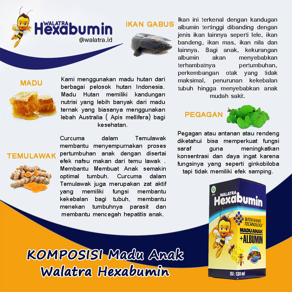 Obat Sembelit Susah Bab Anak / Pelancar Bab Anak 1-2 Tahun Madu Anak Walatra Hexabumin 100% Original