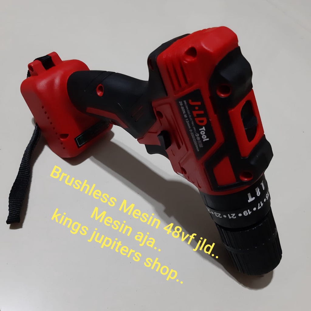 MESIN - BATRE - CAS - AJA JLD CORDLESS 48VOLT BOR 13MM 4810PS HAMMER BESI KAYU CORLESS 48 VOLT CODLE