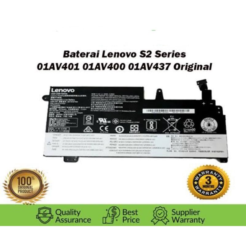 Baterai Lenovo Thinkpad 13 S2 01AV400 01AV401 01AV402 01AV435 01AV437
