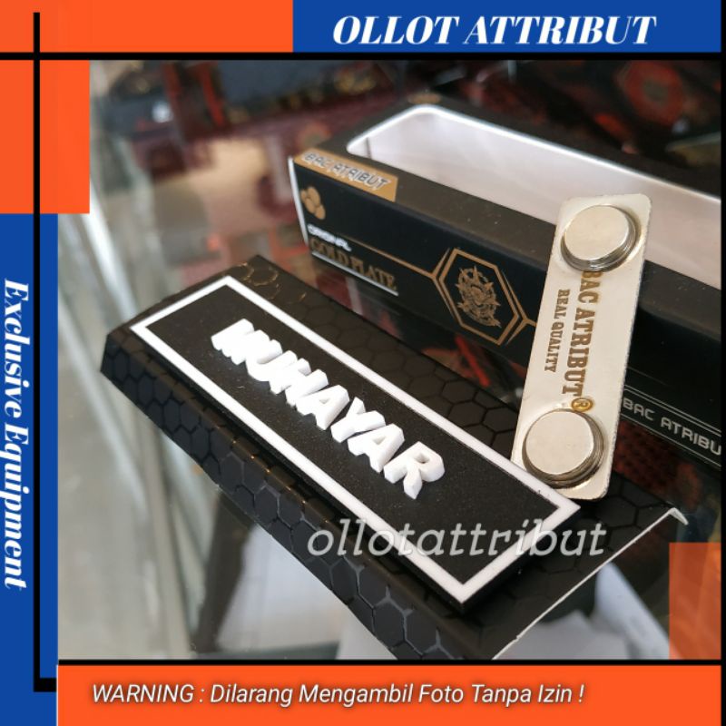 PAPAN NAMA DADA HURUF TIMBUL | NAME TAG TIMBUL AKRILIK