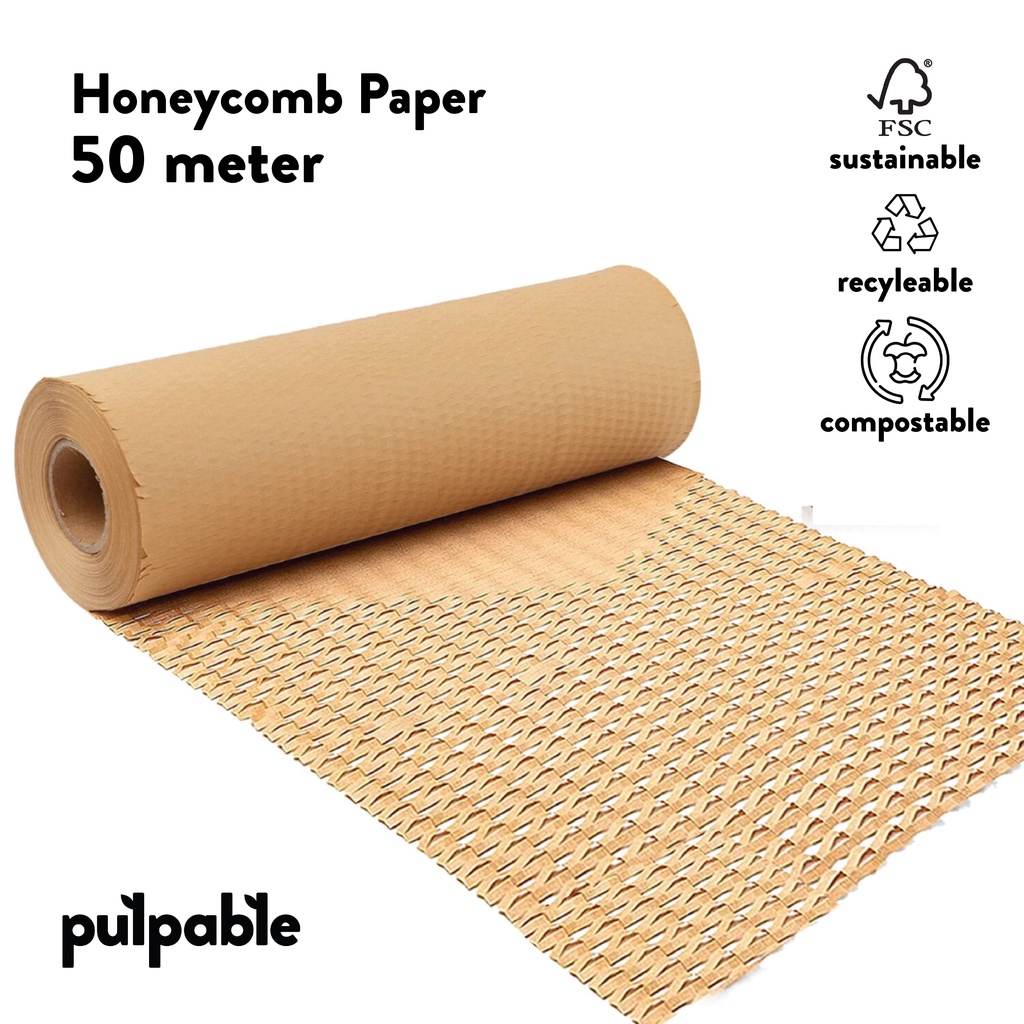 

Pulpable Honeycomb Paper Wrap 50M - Eco Friendly Packaging Bubble Wrap 50 meter