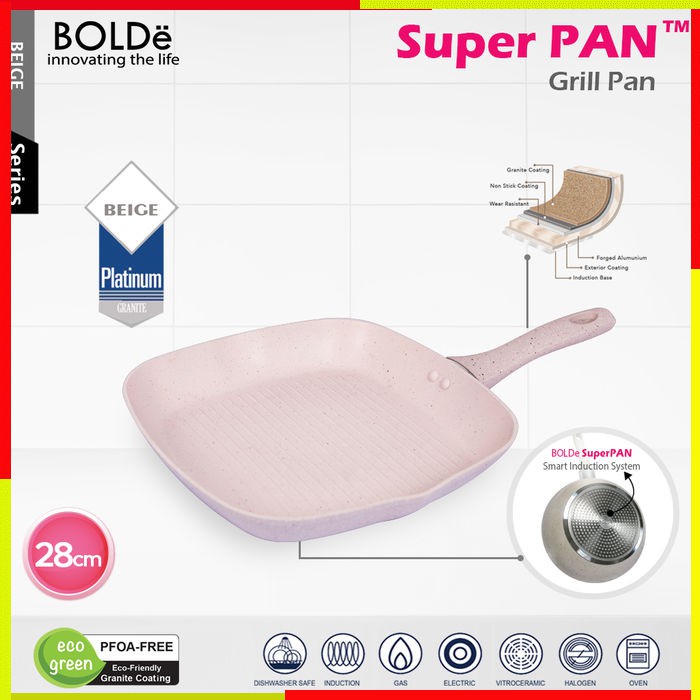 PANCI BOLDE GRANITE PEMANGGANG SUPER PAN PANGGANGAN PANGGANG DAGING SOSIS PAN GRILL BOLDE SET MURAH