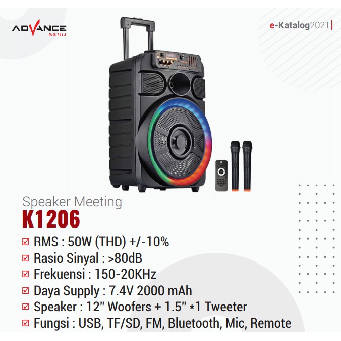 Speaker ADVANCE K1206 BT(Bluetooth)