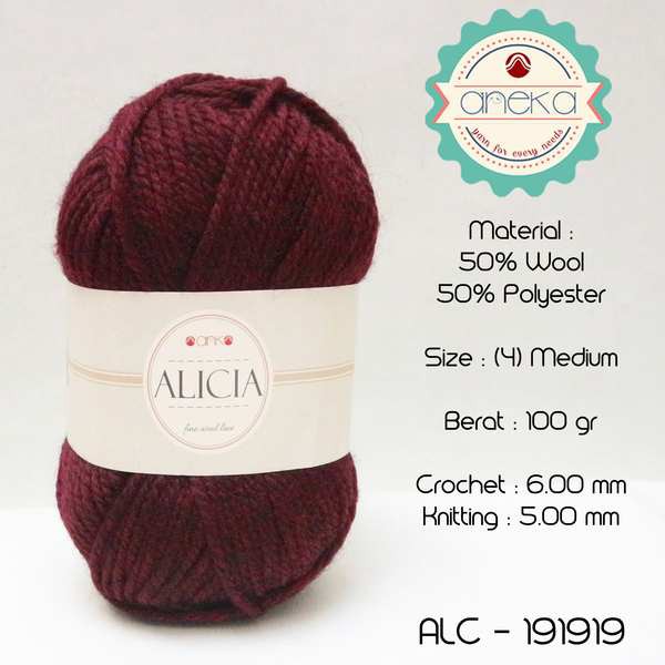 Benang Rajut Wool Alicia Yarn - 191919