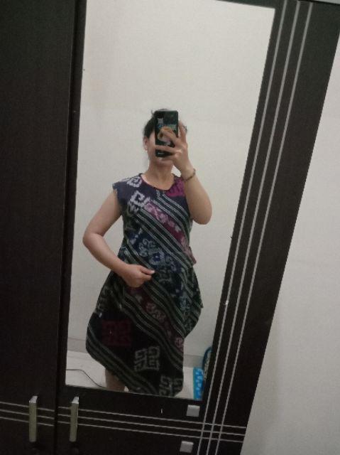 Dress Batik Tenun Atbm (alat Tenun Bukan Mesin)