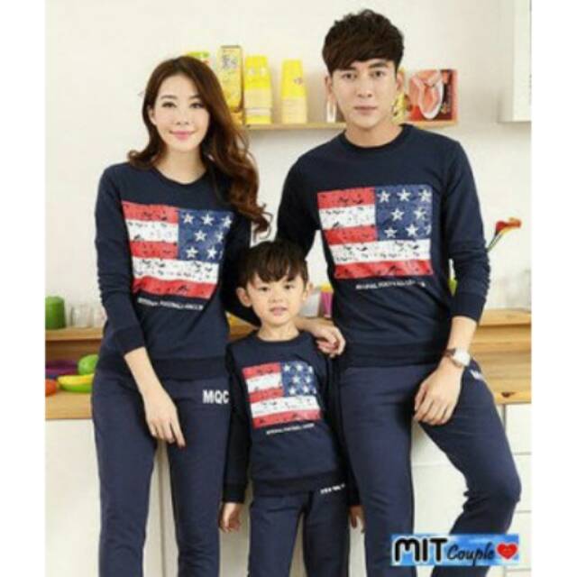 Kaos couple family  lengan panjang - baju pasangan