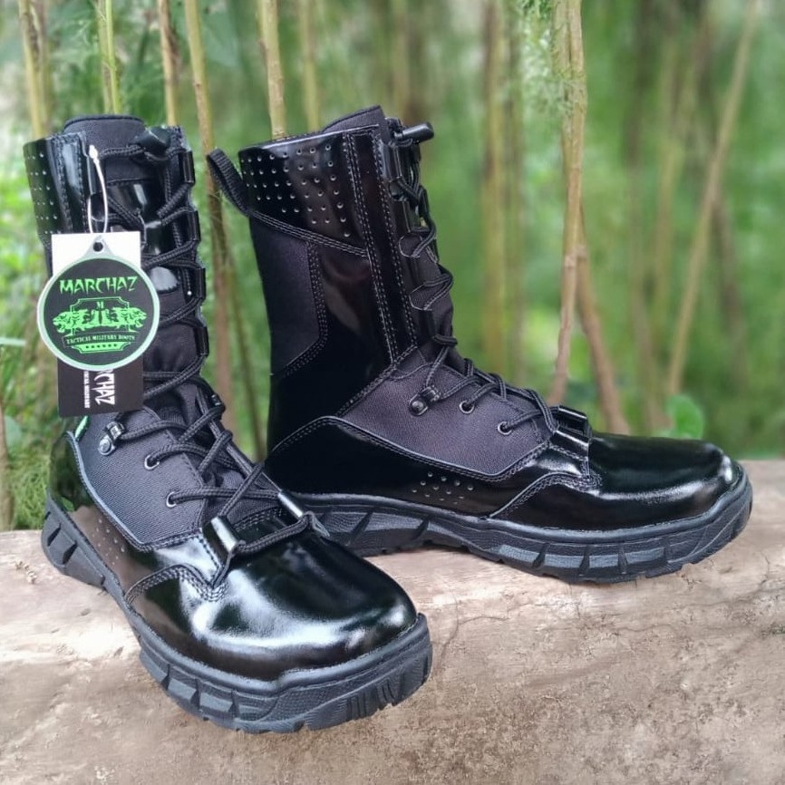 SEPATU PDL MARCHAZ KULIT SAPI ASLI SEPATU PDL TNI POLRI SECURITY SATPAM SEPATU BOOTS PRIA WANITA